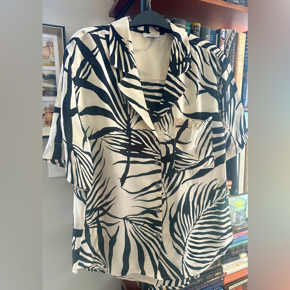 AYR Pool Boy Short Sleeve Silk-Blend Shirt NWOT